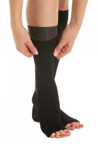 M2250A: RelaxSan X-Static térdfix nyitott orr (23-32mmHg) 2M Fekete